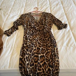Animal print wrap dress